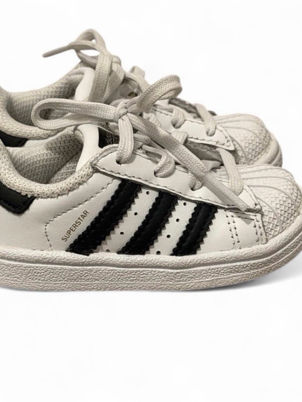 Adidas Superstar kids white and black shoes
